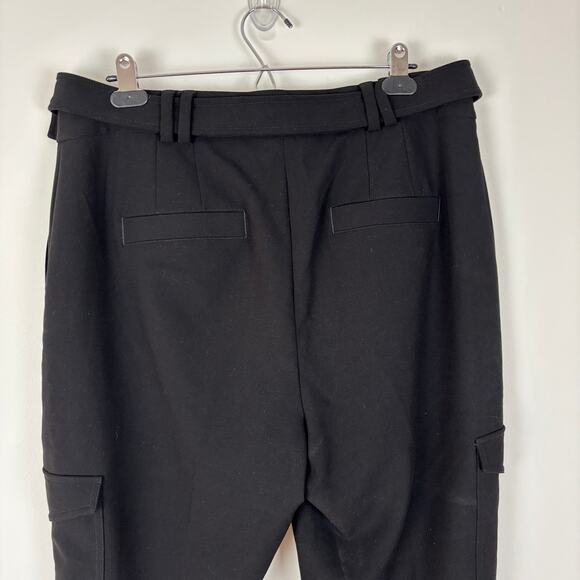 Express Super High Waisted Belted Cargo Pant Black 14 office career utility - Picture 9 of 12